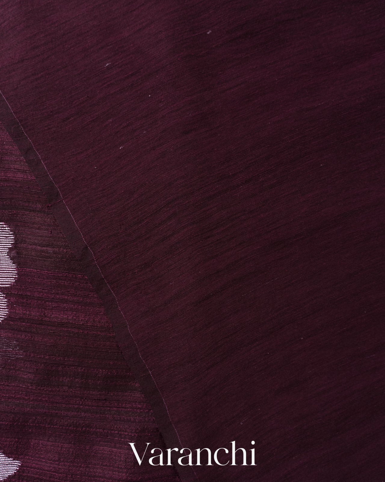 Deep Wine Maroon Jamdani Pure Matka Tissue Silk Handloom Saree