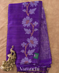 Royal Violet Jamdani Pure Matka Tissue Silk Handloom Saree