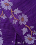 Royal Violet Jamdani Pure Matka Tissue Silk Handloom Saree