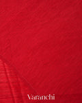 Tulip Red Floral Jamdani Pure Matka Silk Handloom Saree