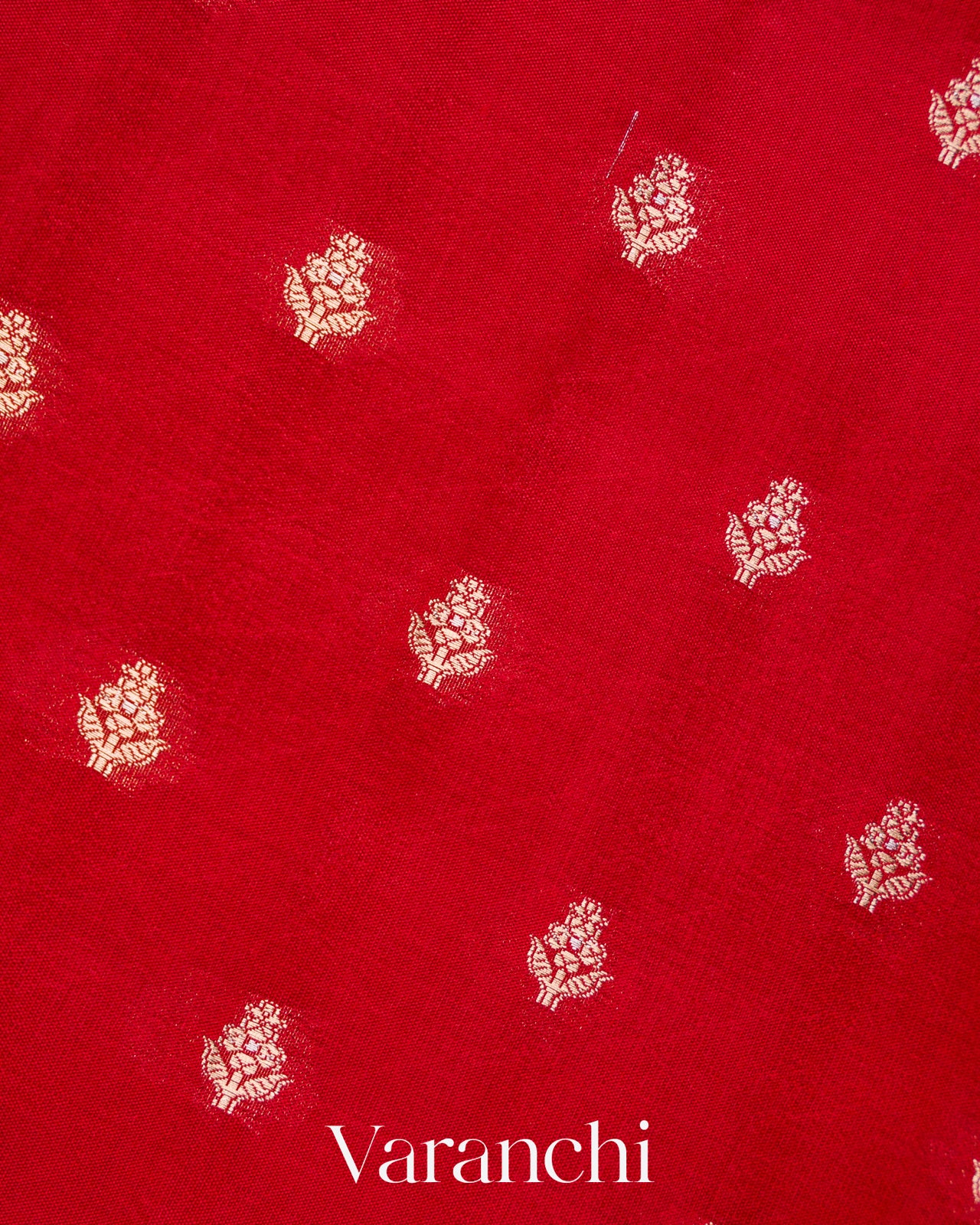 Chilly Red Pure Dupion Silk Saree