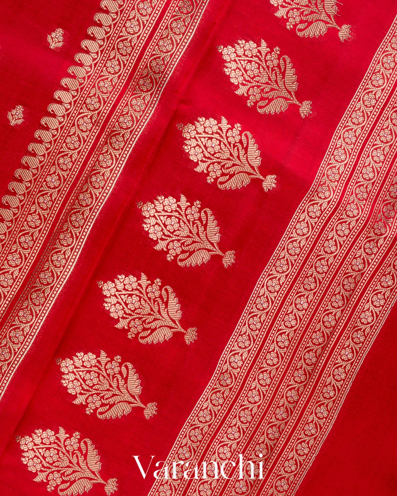 Chilly Red Pure Dupion Silk Saree