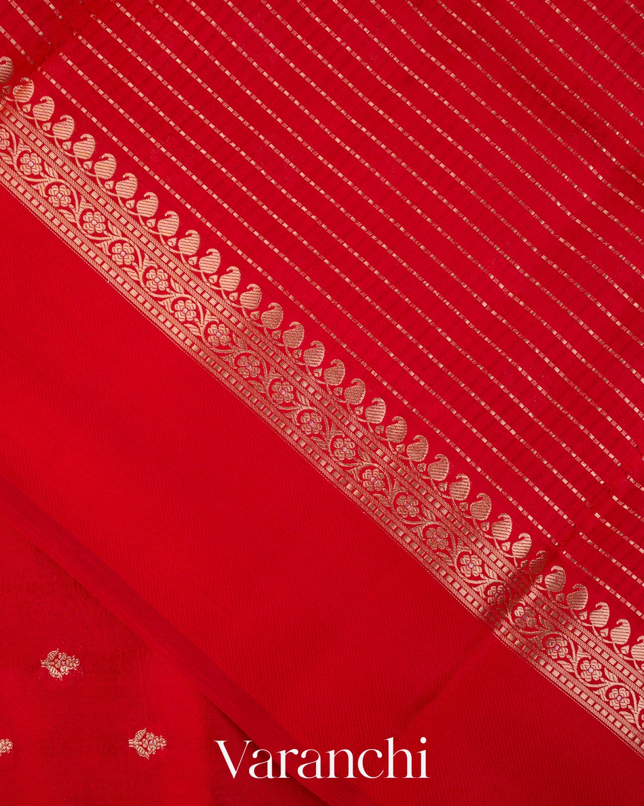 Chilly Red Pure Dupion Silk Saree