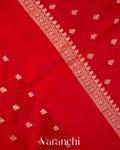 Chilly Red Pure Dupion Silk Saree