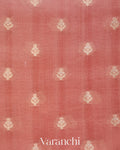 Peach Pure Dupion Silk Saree