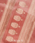 Peach Pure Dupion Silk Saree