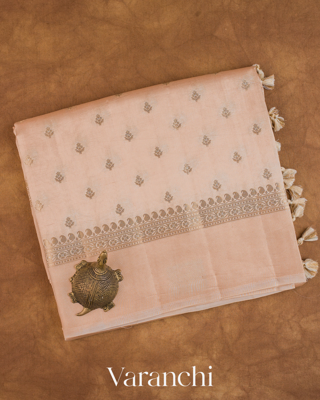 Pearly Ivory Pure Dupion Silk Saree