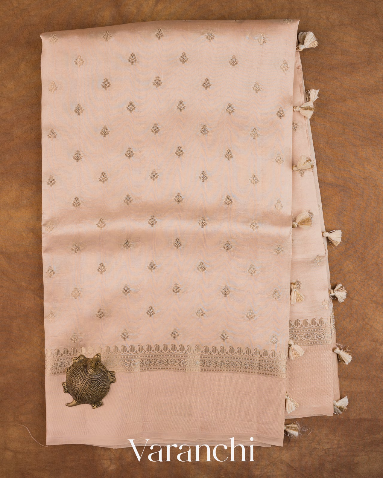 Pearly Ivory Pure Dupion Silk Saree