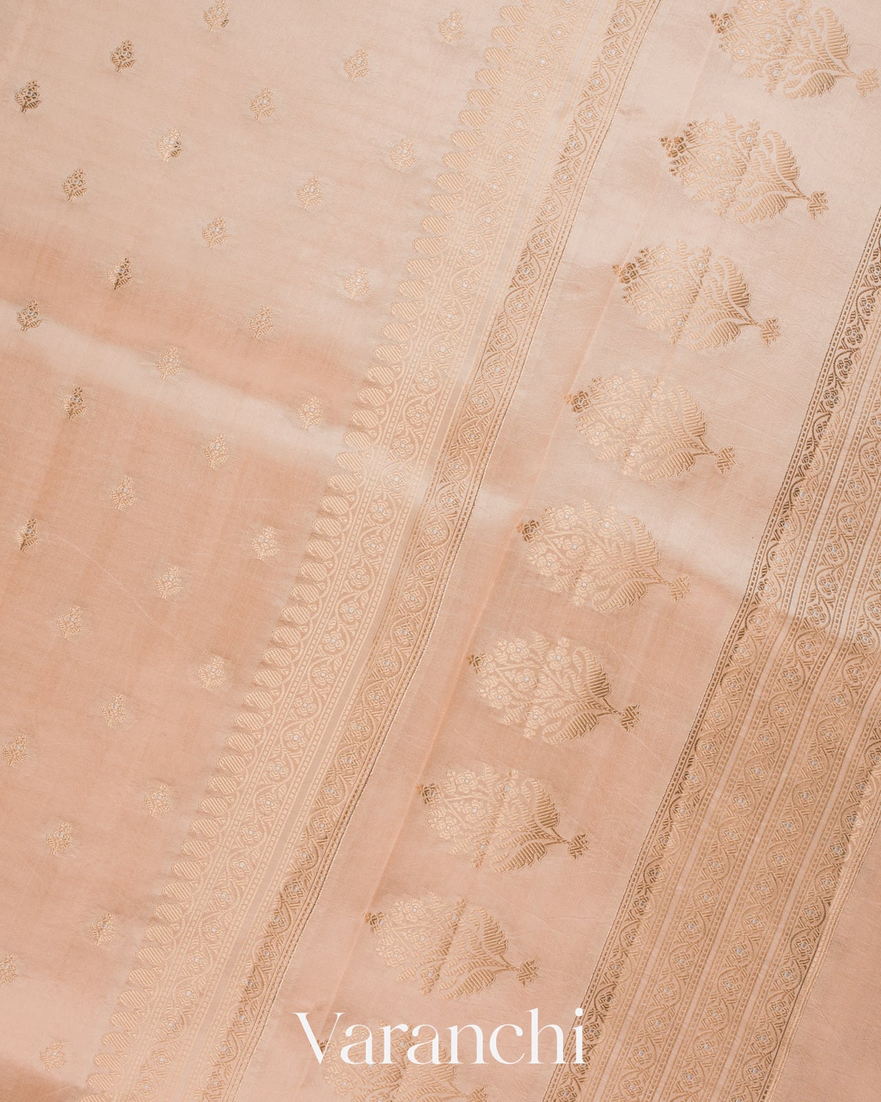 Pearly Ivory Pure Dupion Silk Saree