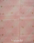 Blush Pink Floral Embroidered Pure Kora Silk Saree