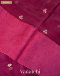 Deep Maroon Floral Embroidered Pure Kora Silk Saree — Blouse