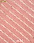 Baby Pink Tissue Striped and Pichwai Embroidered Border Pure Kora Silk Saree — Body