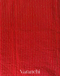 Chilly Red Striped Pure Crepe Silk Handloom Saree