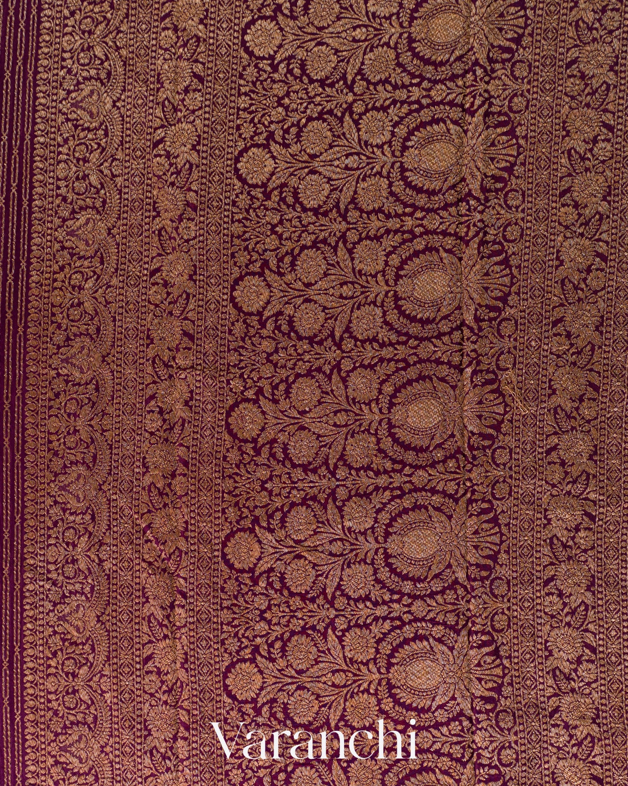 Wine Purple Striped Pure Crepe Silk Handloom Saree