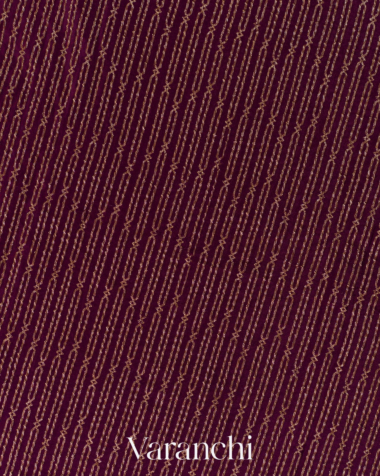 Wine Purple Striped Pure Crepe Silk Handloom Saree