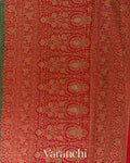 Bottle Green Striped Pure Crepe Silk Handloom Saree