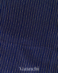 Navy Blue Striped Pure Crepe Silk Handloom Saree