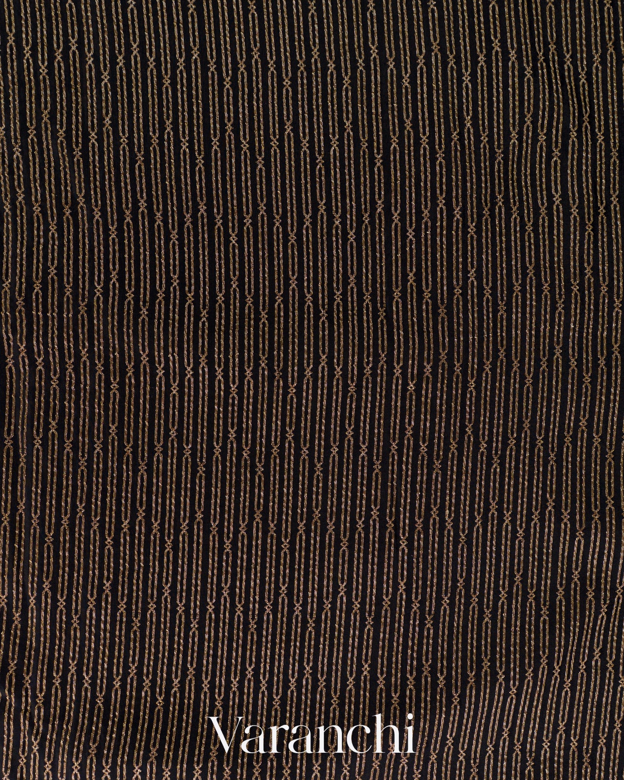 Black Striped Pure Crepe Silk Handloom Saree