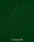 Bottle Green Floral Border Pure Crepe Silk Handloom Saree