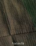 Bottle Green with Sequin Embroidery Pure Muslin Silk Handloom Saree
