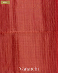 Coral Red with Sequin Embroidery Pure Muslin Silk Handloom Saree — Body