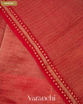 Coral Red with Sequin Embroidery Pure Muslin Silk Handloom Saree — Border