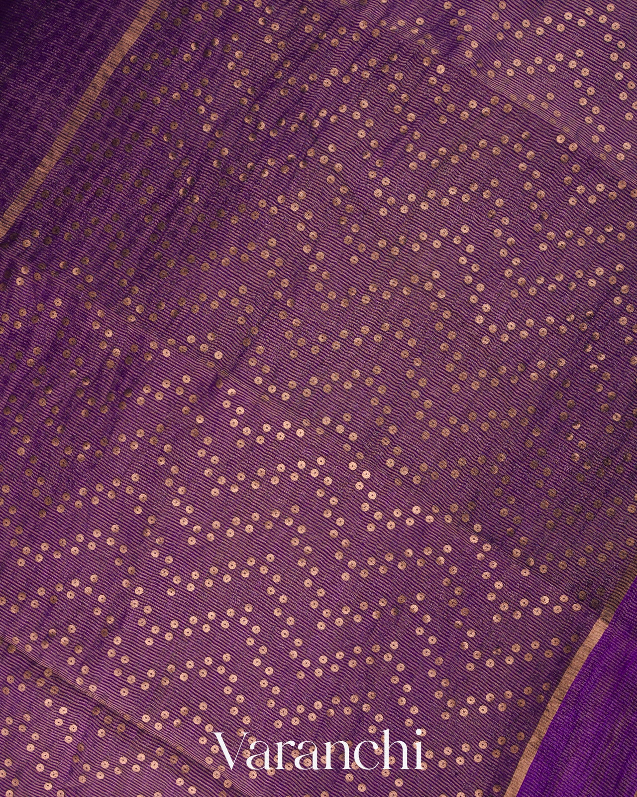 Violet with Sequin Embroidery Pure Muslin Silk Handloom Saree