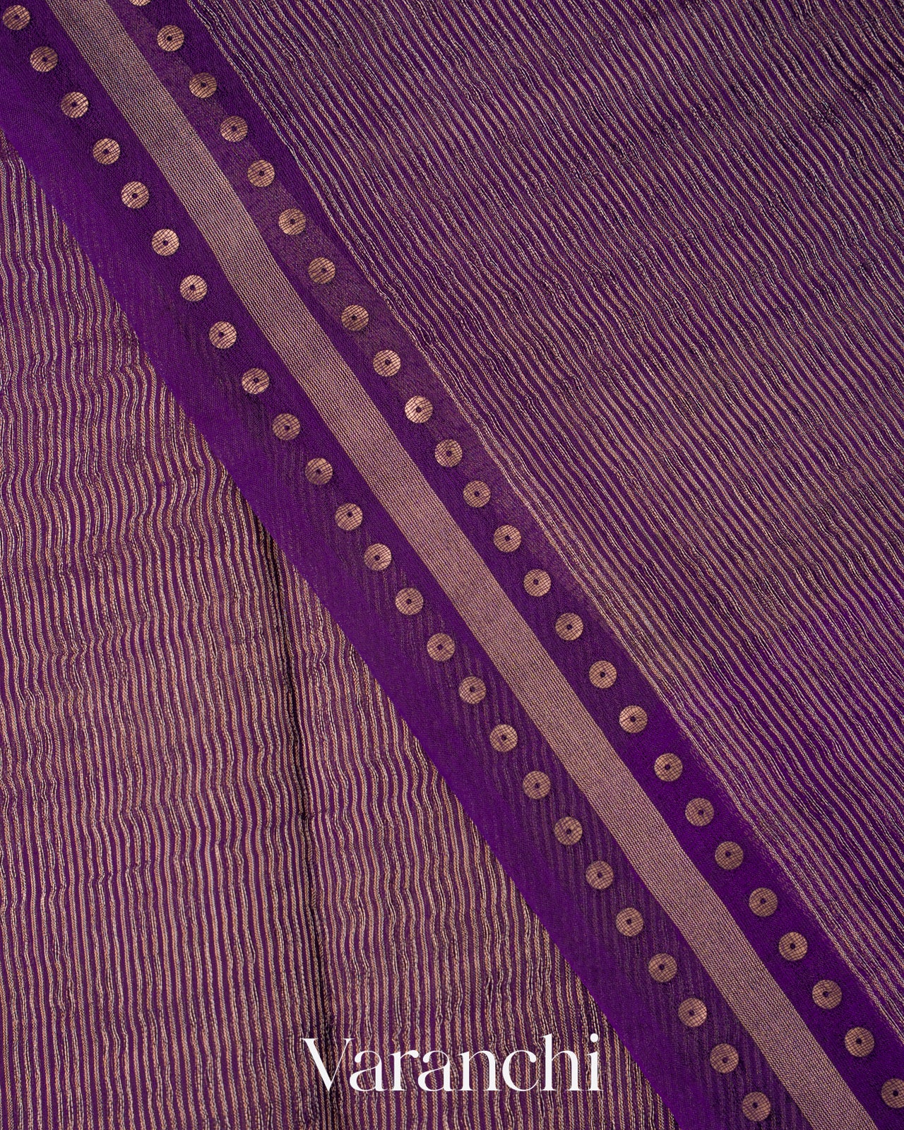 Violet with Sequin Embroidery Pure Muslin Silk Handloom Saree