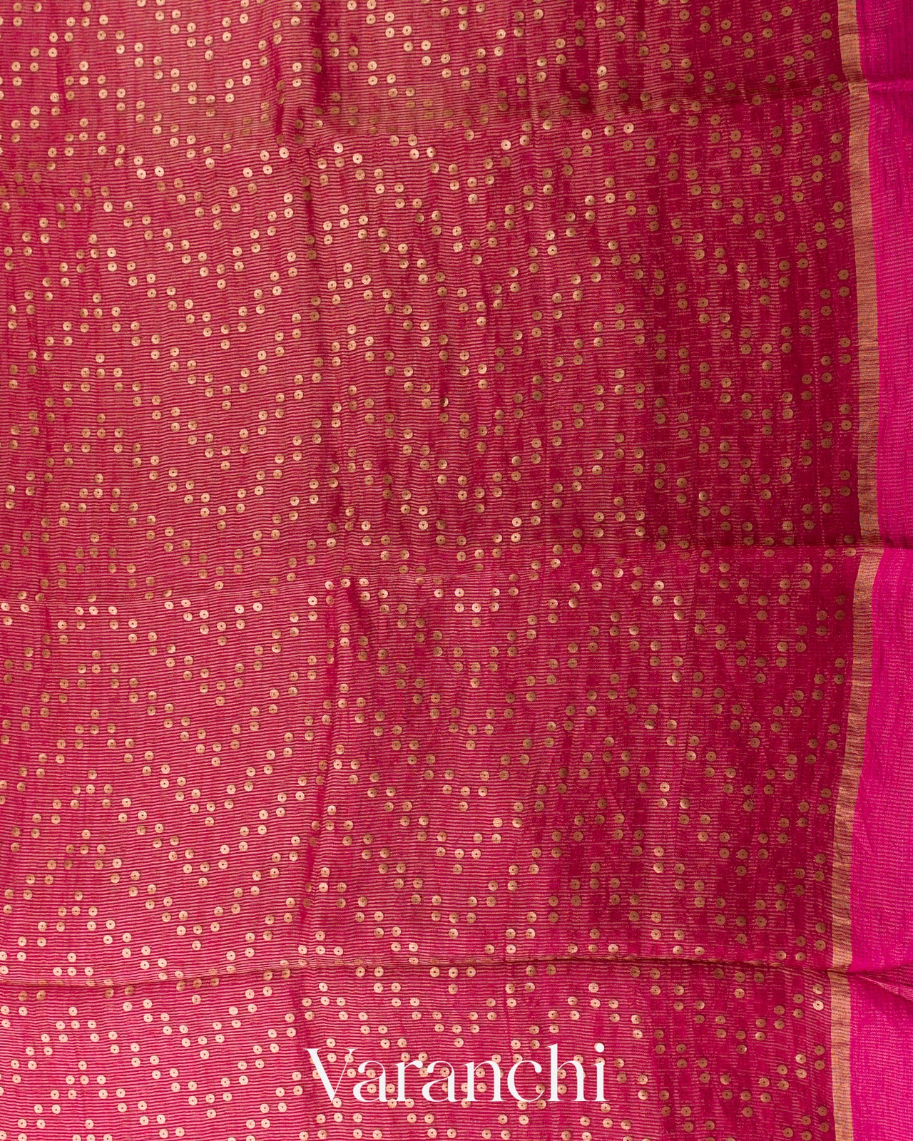 Rani Pink with Sequin Embroidery Pure Muslin Silk Handloom Saree