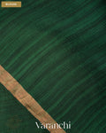 Dark Green Jamdani Pure Mulberry Silk Handloom Saree — Blouse