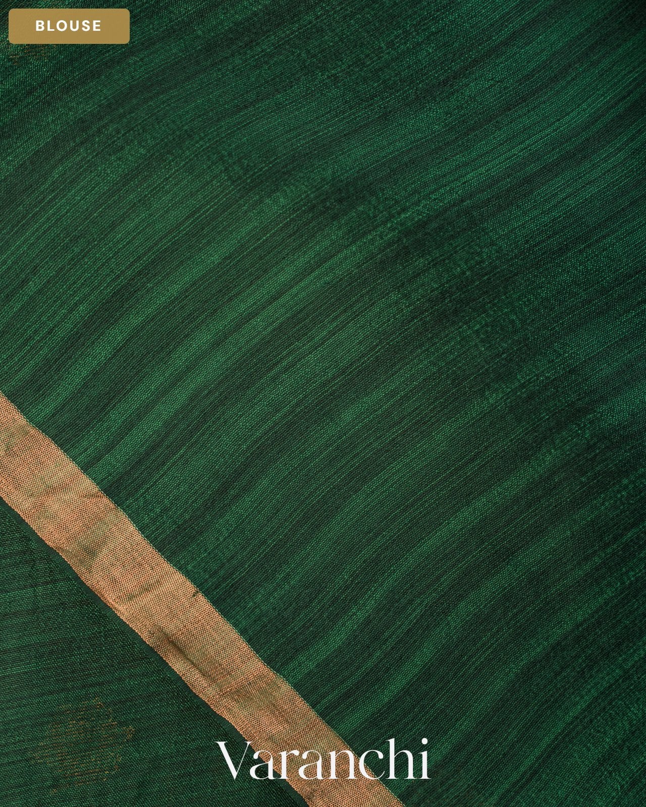 Dark Green Jamdani Pure Mulberry Silk Handloom Saree — Blouse