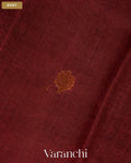Deep Maroon Jamdani Pure Mulberry Silk Handloom Saree — Body