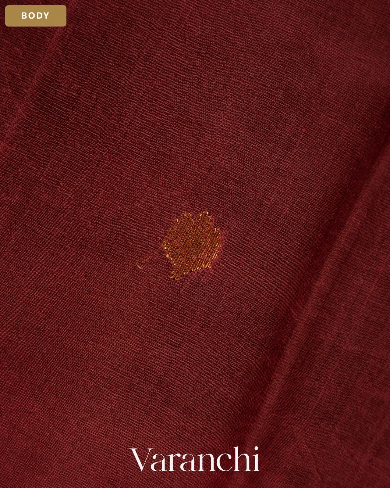 Deep Maroon Jamdani Pure Mulberry Silk Handloom Saree — Body