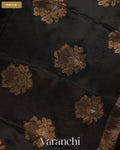 Black Jamdani Pure Mulberry Silk Handloom Saree — Pallu