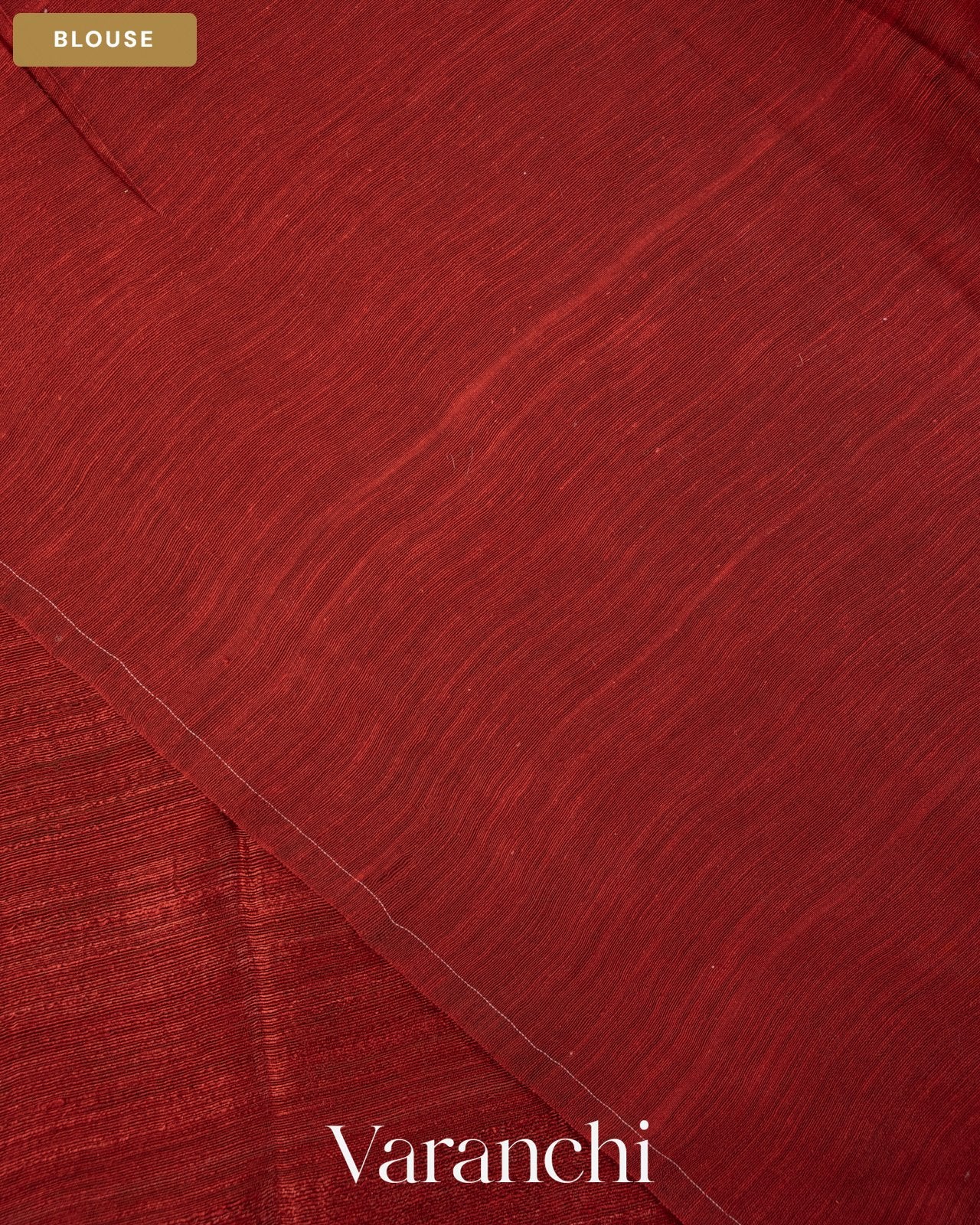 Brick Red Jamdani Pure Matka Tissue Silk Handloom Saree — Blouse