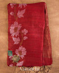 Brick Red Jamdani Pure Matka Tissue Silk Handloom Saree — Full Saree