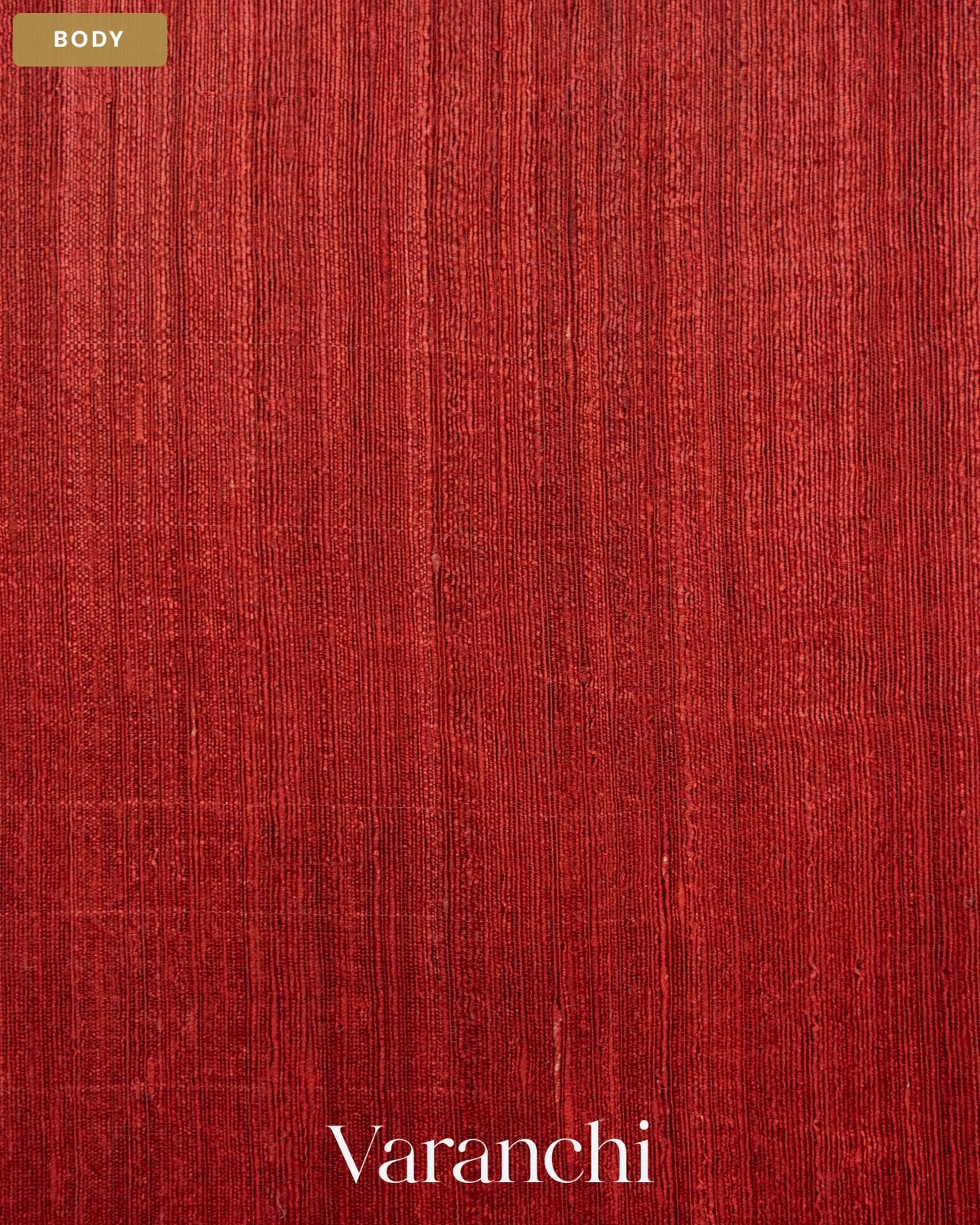 Brick Red Jamdani Pure Matka Tissue Silk Handloom Saree — Body