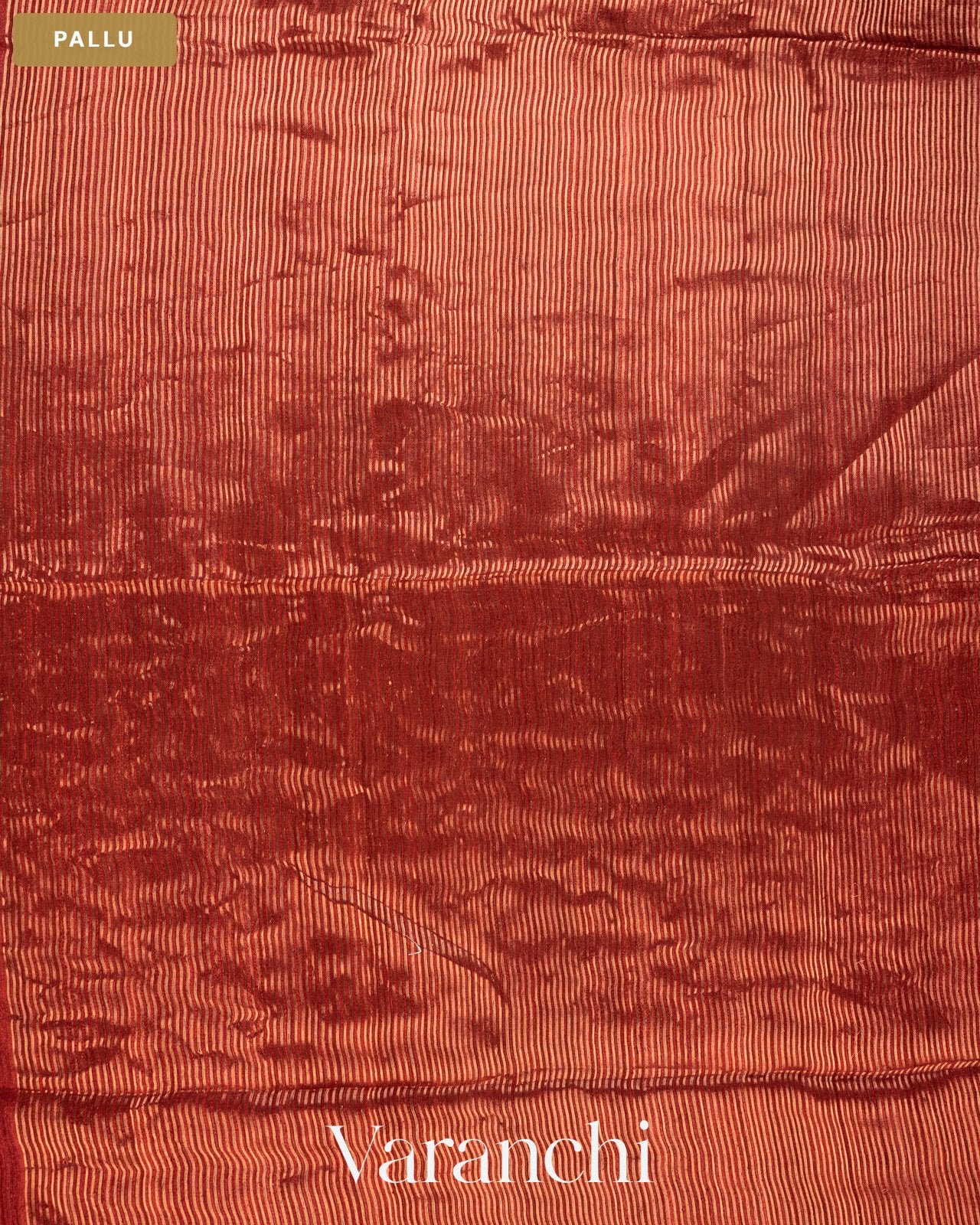 Brick Red Jamdani Pure Matka Tissue Silk Handloom Saree — Pallu