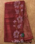 Burgundy Jamdani Pure Matka Tissue Silk Handloom Saree — Full Saree