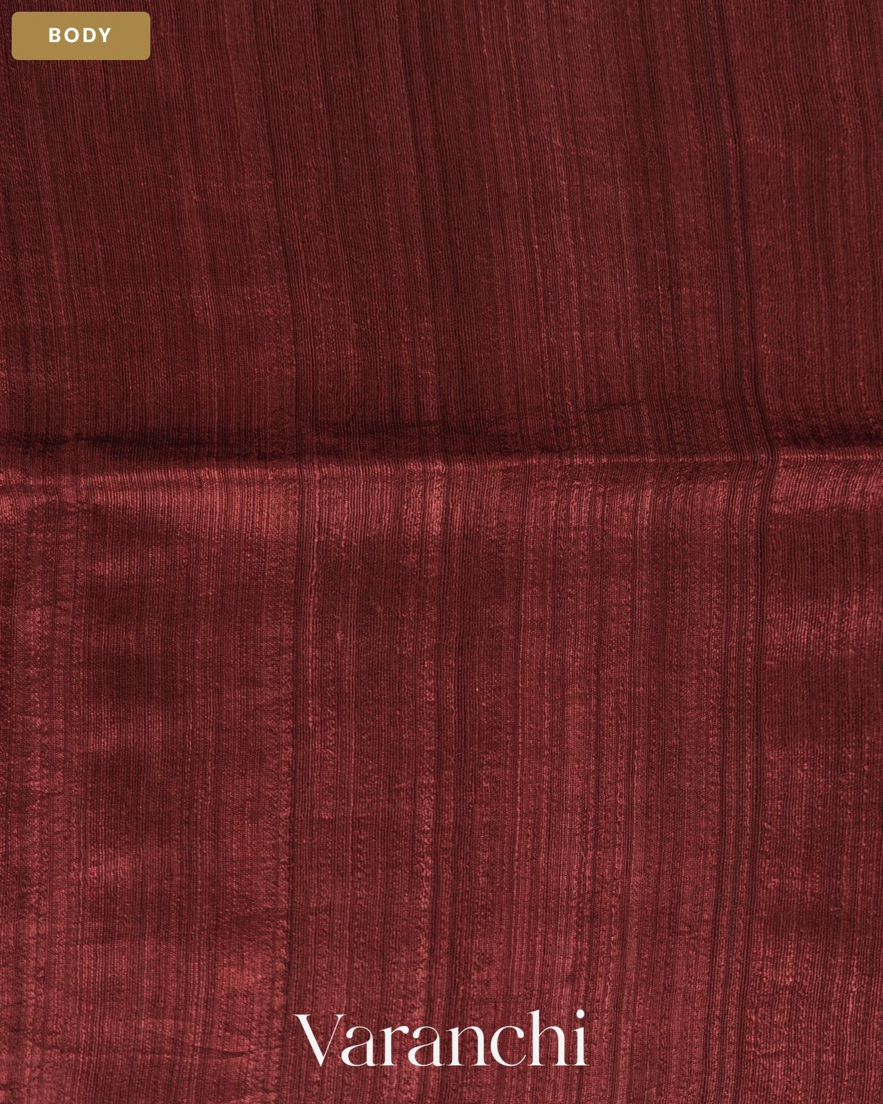 Burgundy Jamdani Pure Matka Tissue Silk Handloom Saree — Body