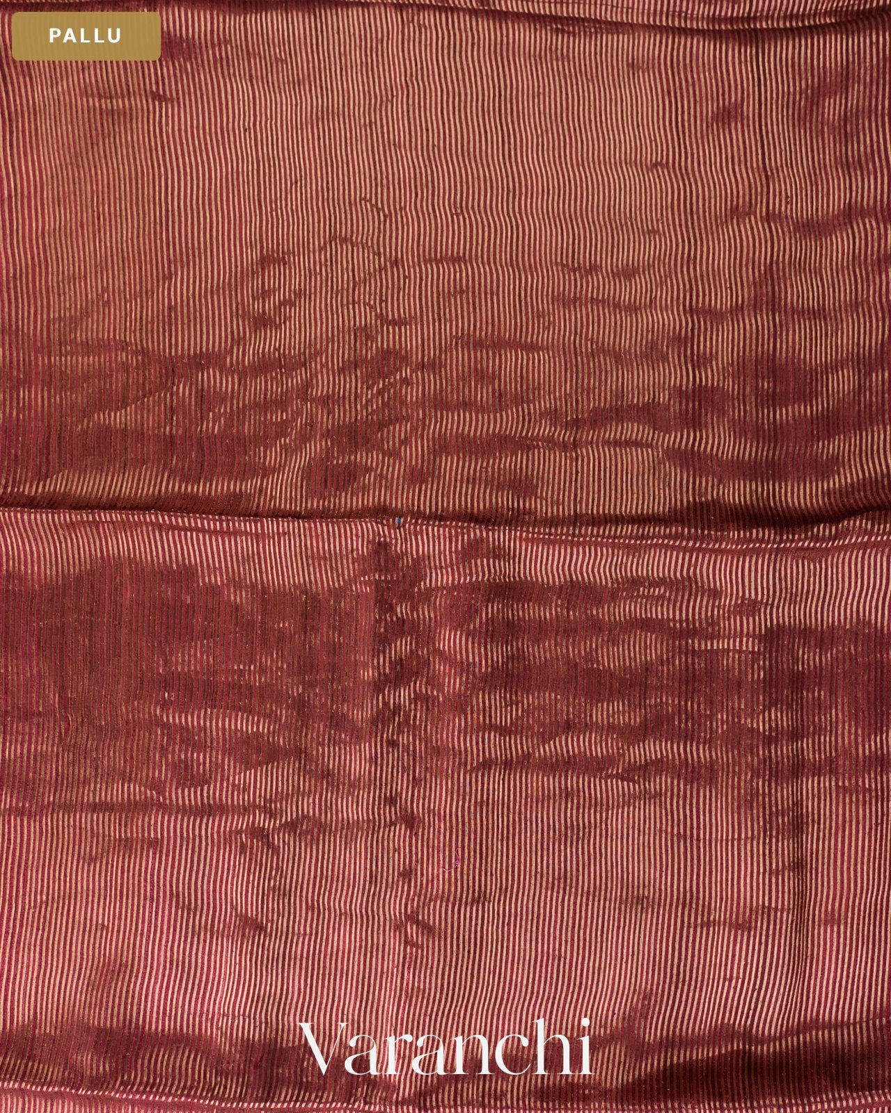 Burgundy Jamdani Pure Matka Tissue Silk Handloom Saree — Pallu