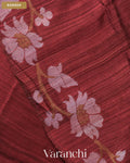 Burgundy Jamdani Pure Matka Tissue Silk Handloom Saree — Border