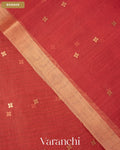 Coral Pink Sequin Jamdani Paithani Pallu Pure Muslin Silk Handloom Saree — Border