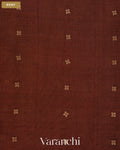 Coffee Brown Sequin Jamdani Paithani Pallu Pure Muslin Silk Handloom Saree — Body