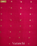 Rani Pink Sequin Jamdani Paithani Pallu Pure Muslin Silk Handloom Saree — Body
