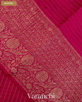Rani Pink Checkered Pure Crush Kora Silk Saree — Blouse