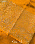 Mango Yellow Checkered Pure Crush Kora Silk Saree — Blouse