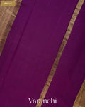 Light Brown Striped Pure Katan Silk Saree — Pallu