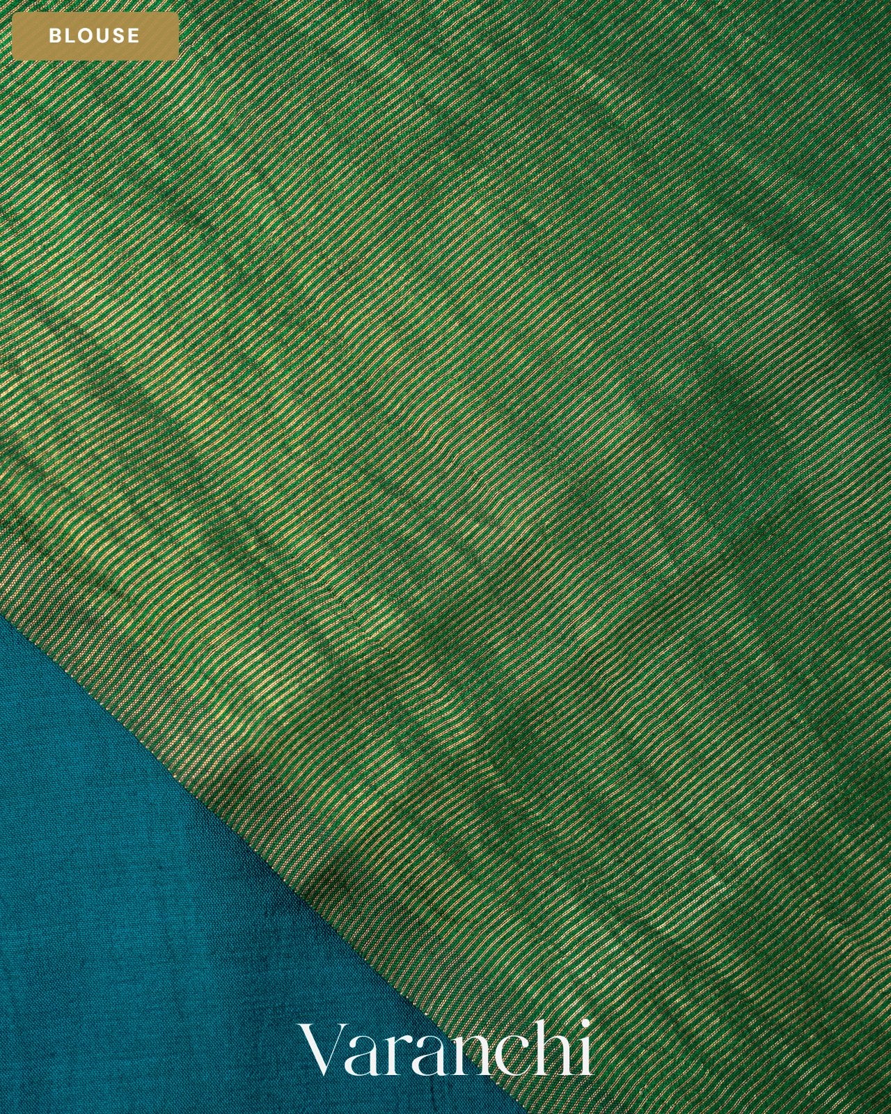 Navy Blue Pure Chiniya Silk Saree — Blouse