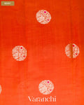 Bright Orange Pure Chiniya Silk Saree — Body